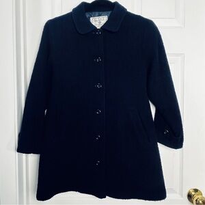 Kid’s Boucle Button-Up Coat in Navy size child’s 12